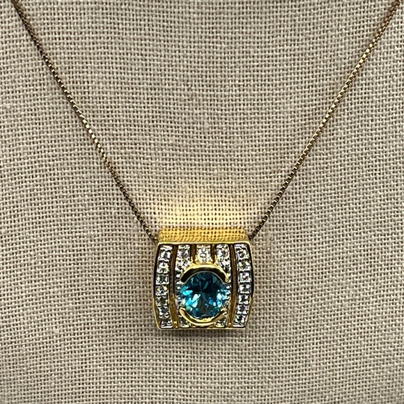 💎 Technibond Blue Topaz Pendant Necklace - QVC Classic! - Picture 8 of 17